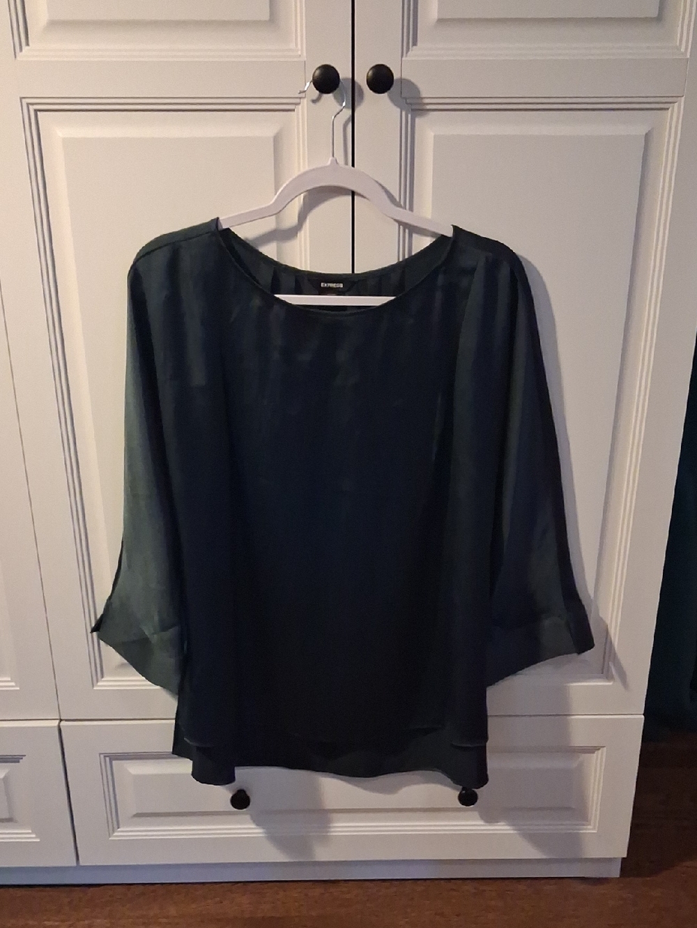 Express Emerald Green Satin Blouse
